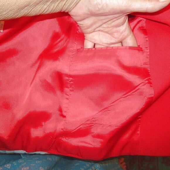 Vtg Austin Reed Women's Blazer Jacket Size 12 Red Worsted Wool Lined Pockets USA - Picture 7 of 12